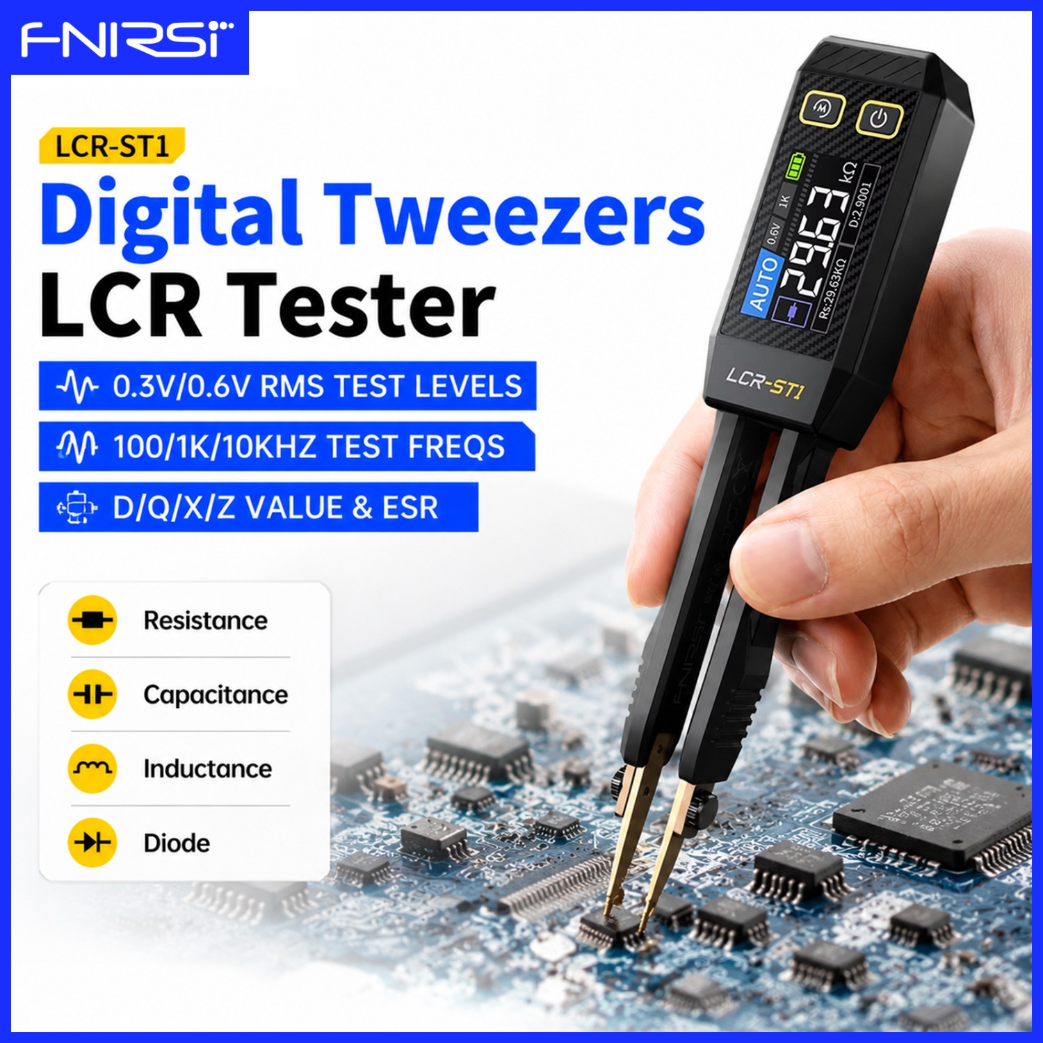 Smd Tweezer Set - FNIRSI LCR-ST1 Pinça Inteligente LCR Bridge,